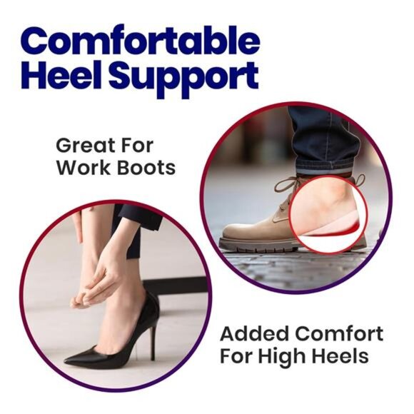 Gel Heel Cushions for Heel Pain Relief (3 Pairs) Plantar Fasciitis Heel Cups - Picture 5 of 7